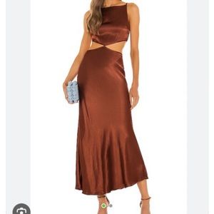 Bec & Bridge Camilia Cutout Maxi dress in brown